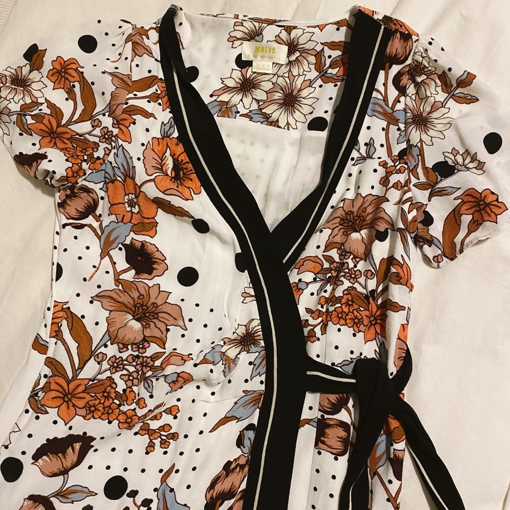 Anthropologie floral wrap dress